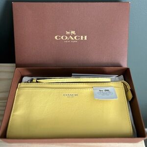 Coach Sunny Yellow Leather Wallet